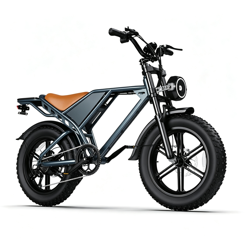 Retro Full Suspension Fat Tire Electric Bike For Adults