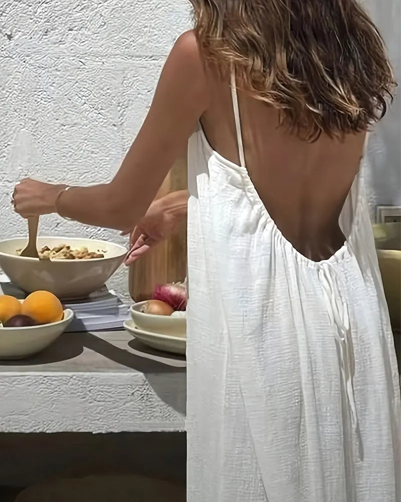 Women Elegant Solid Color Backless Slip Dress(Buy 2 Save $5 )(Buy 3 Save $10)(Buy 4 Save $15)
