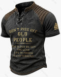 Men's Viking Print Short-Sleeve Henley T-Shirt 3099