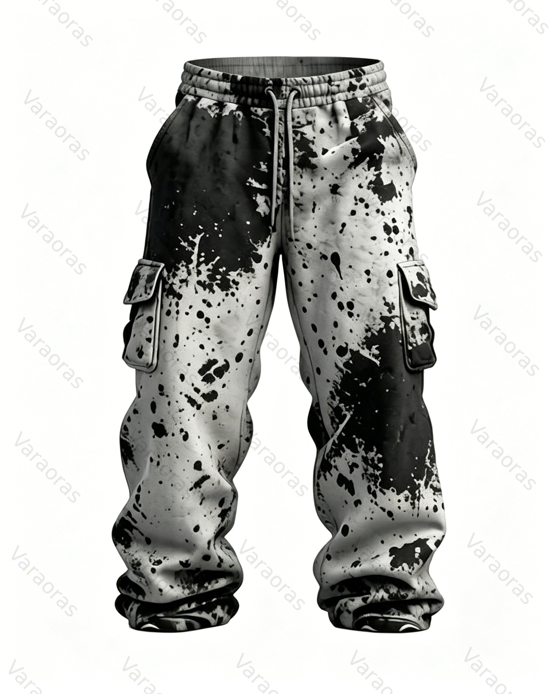 Men's Fashion Viking Contrast Color Embroidered Hoodie & Pants Two-Piece Set 4050