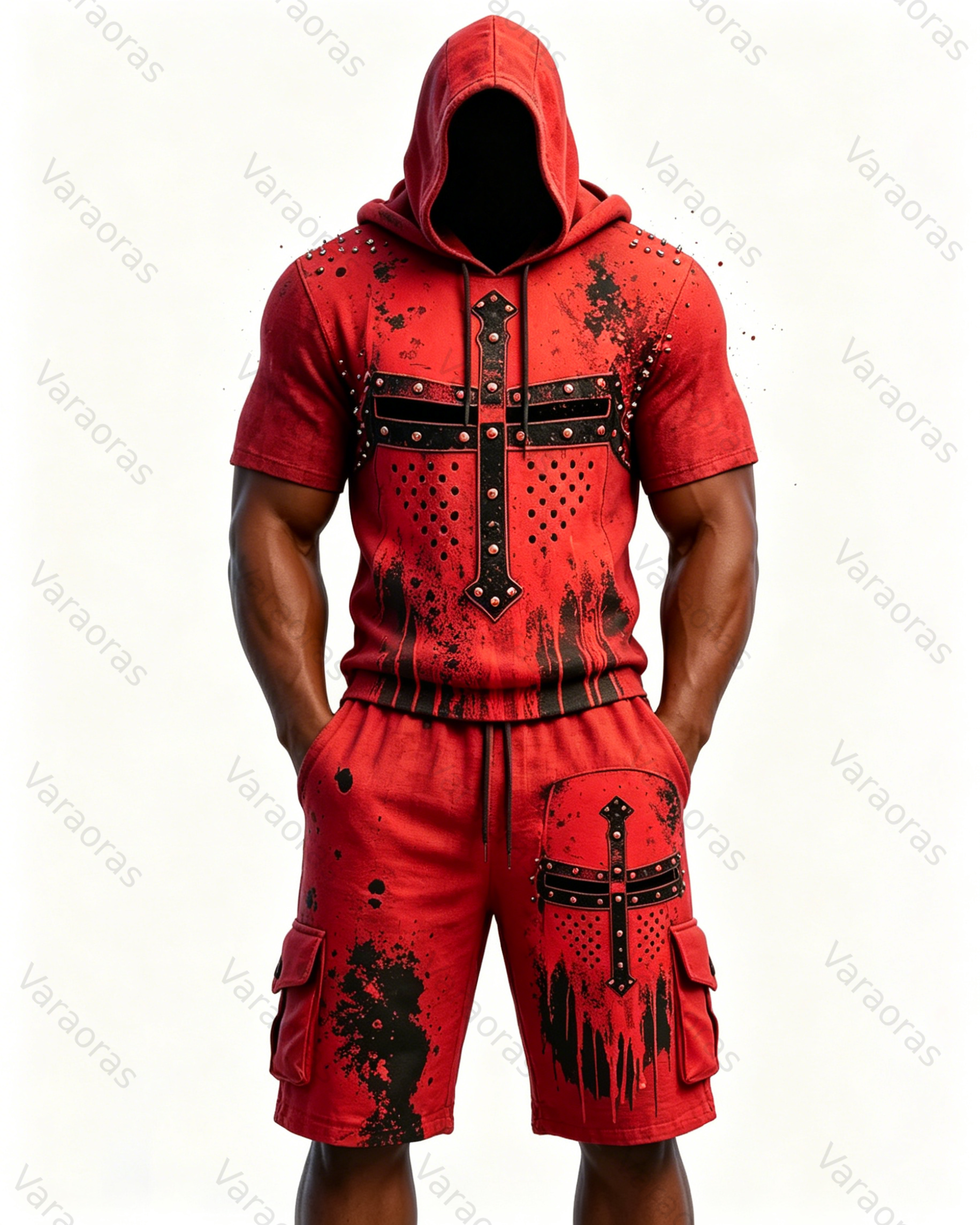 Men's Fashion Embroidered Hoodie and Pants Two-Piece Set  2064