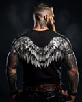 Men's Summer Fashion Viking Embroidered Cotton Linen T-shirt 8851