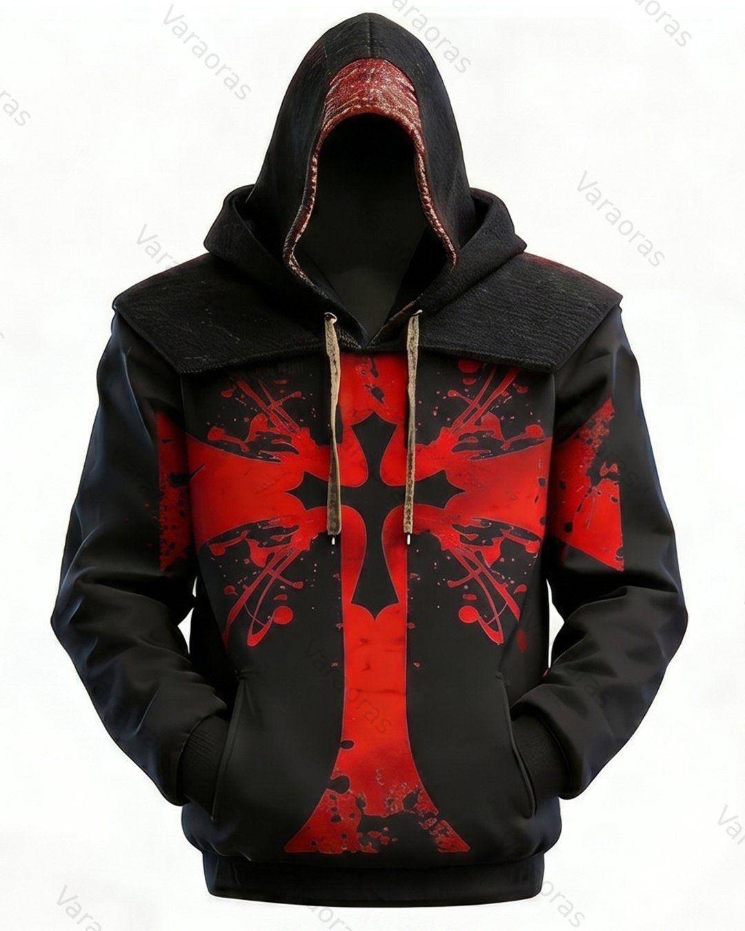 Men's Fashion Color-Block Embroidered Hoodie and Pants Two-Piece Set 7110