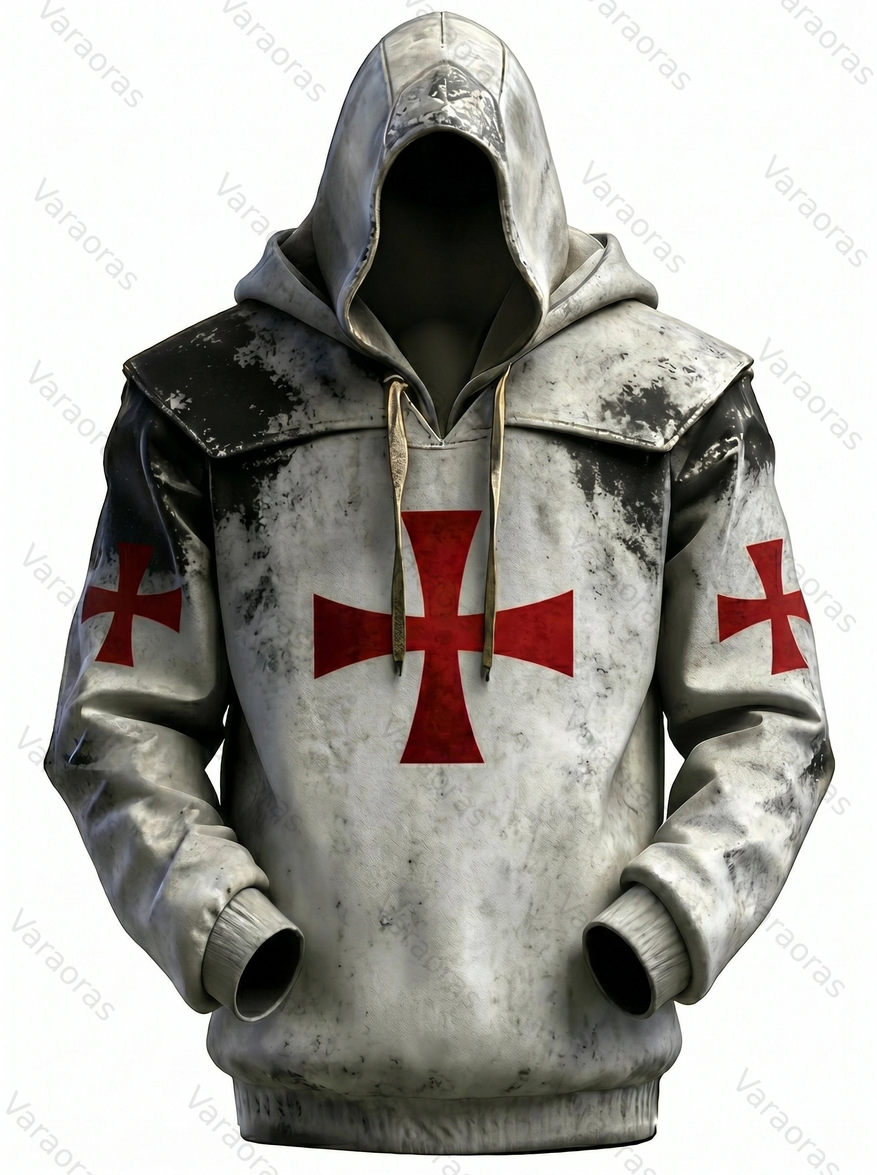 Men's Spring Fashion Color-Block Embroidered Hoodie and Pants Two-Piece Set  4070