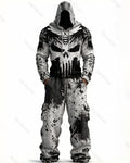 Men's Fashion Viking Contrast Color Embroidered Hoodie & Pants Two-Piece Set 4050