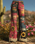 Women's Spring Outdoor Western Embroidered Patchwork Jeans 9612