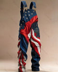 Men's Summer Fashion Faith Cross Print Overalls 4555