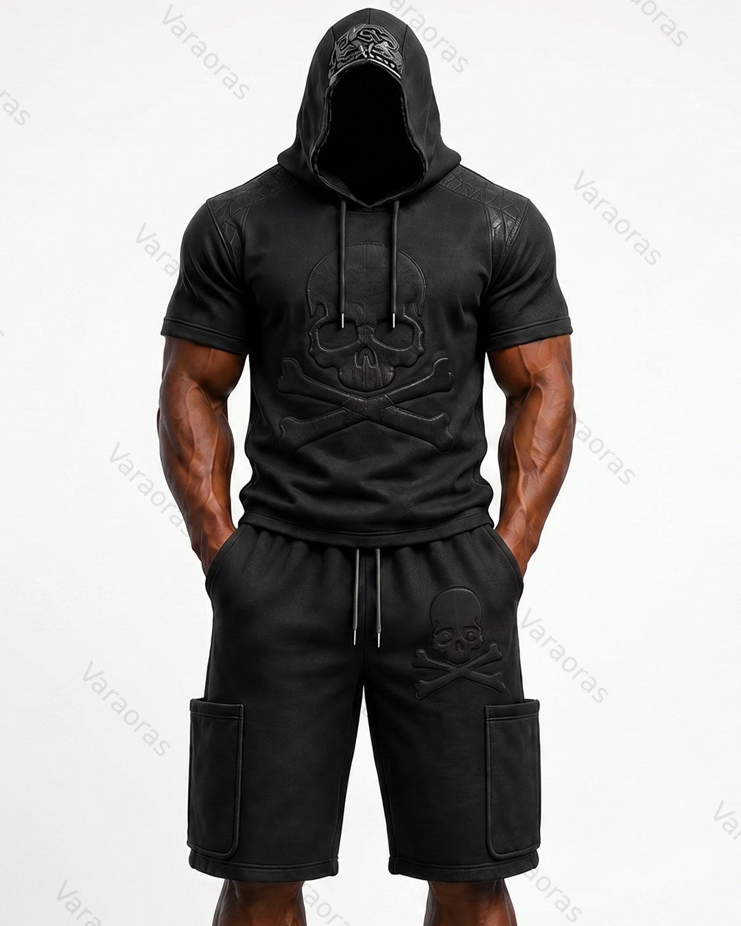 Men's Fashion Skull Print Hoodie & Pants Two-Piece Set 6028