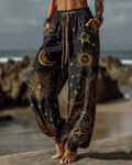 Women's Summer Star and Moon-Themed Embroidered Pants 3928