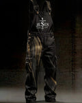 Men's Summer Fashion Faith Cross Print Overalls 1147