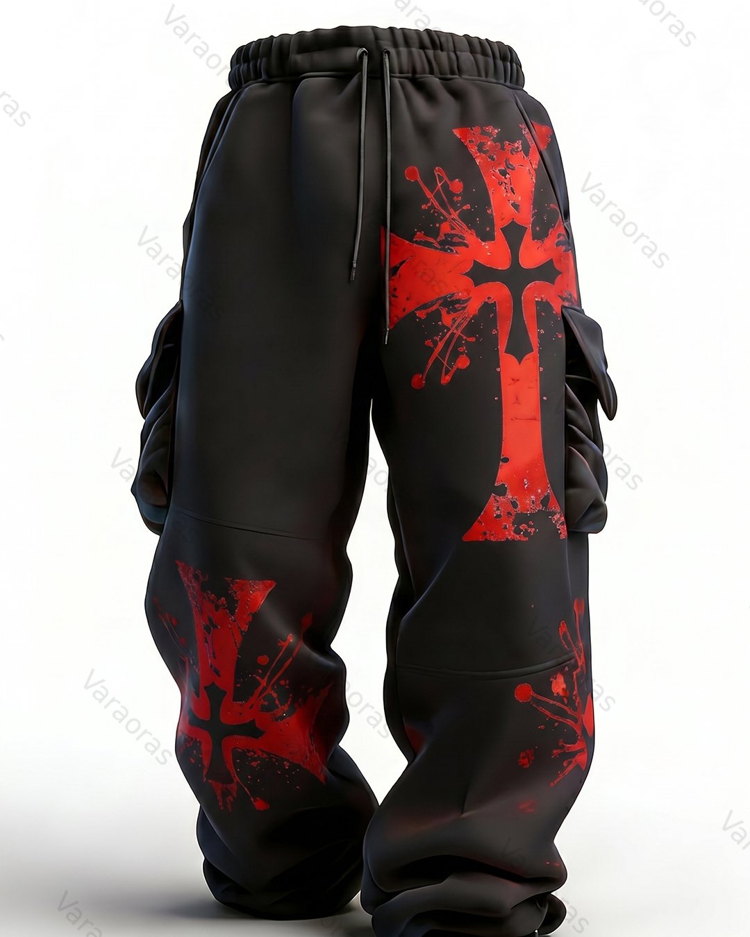 Men's Fashion Color-Block Embroidered Hoodie and Pants Two-Piece Set 7110