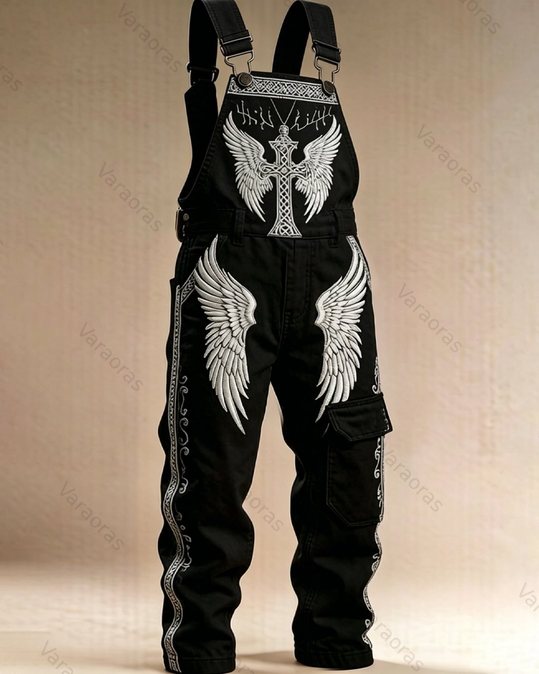 Men's Summer Fashion Faith Cross Print Overalls 9855