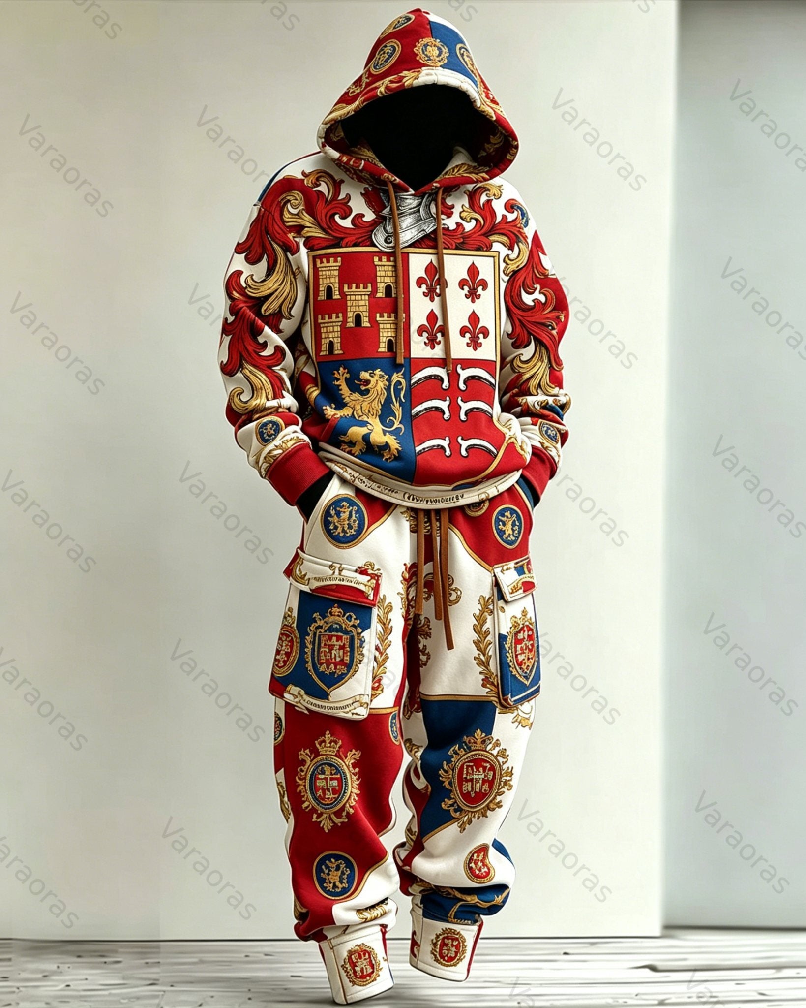 Men's Fashion Embroidered Hoodie and Pants Two-Piece Set4545