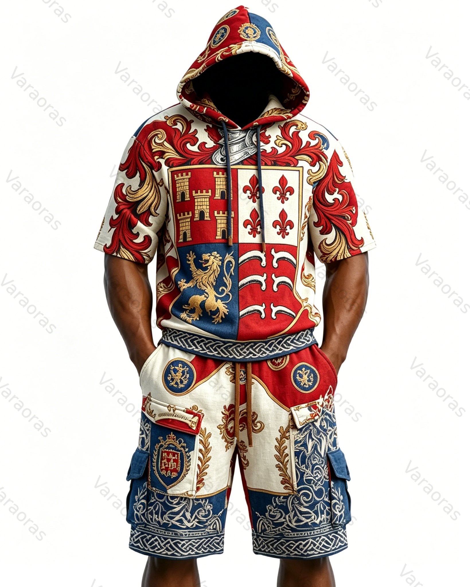 Men's Fashion Embroidered Hoodie and Pants Two-Piece Set4545