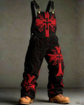 Men's Summer Outdoor Fashion Viking Cross Embroidered Overalls 4129