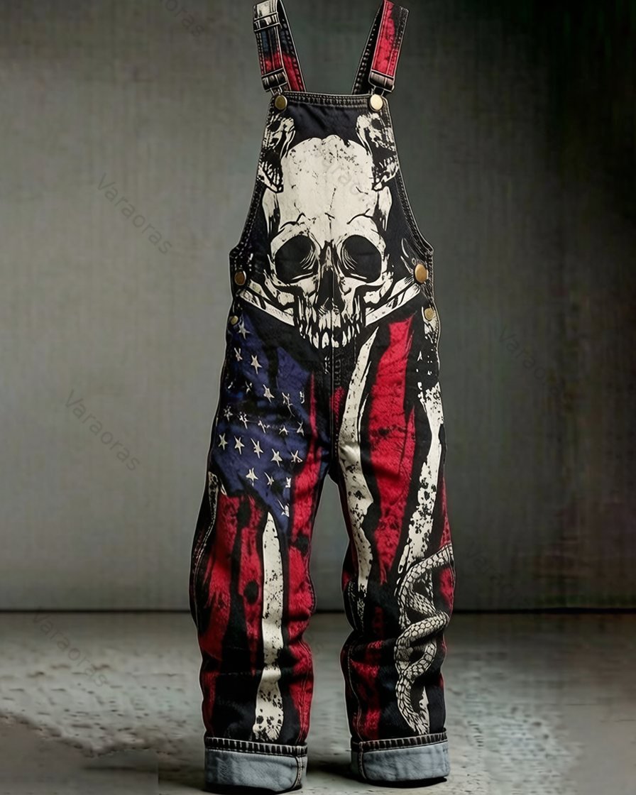 Men's Summer Outdoor Fashion Viking-Embroidered Overalls 7755