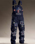 Men's Summer Fashion Faith Cross Print Overalls 7290