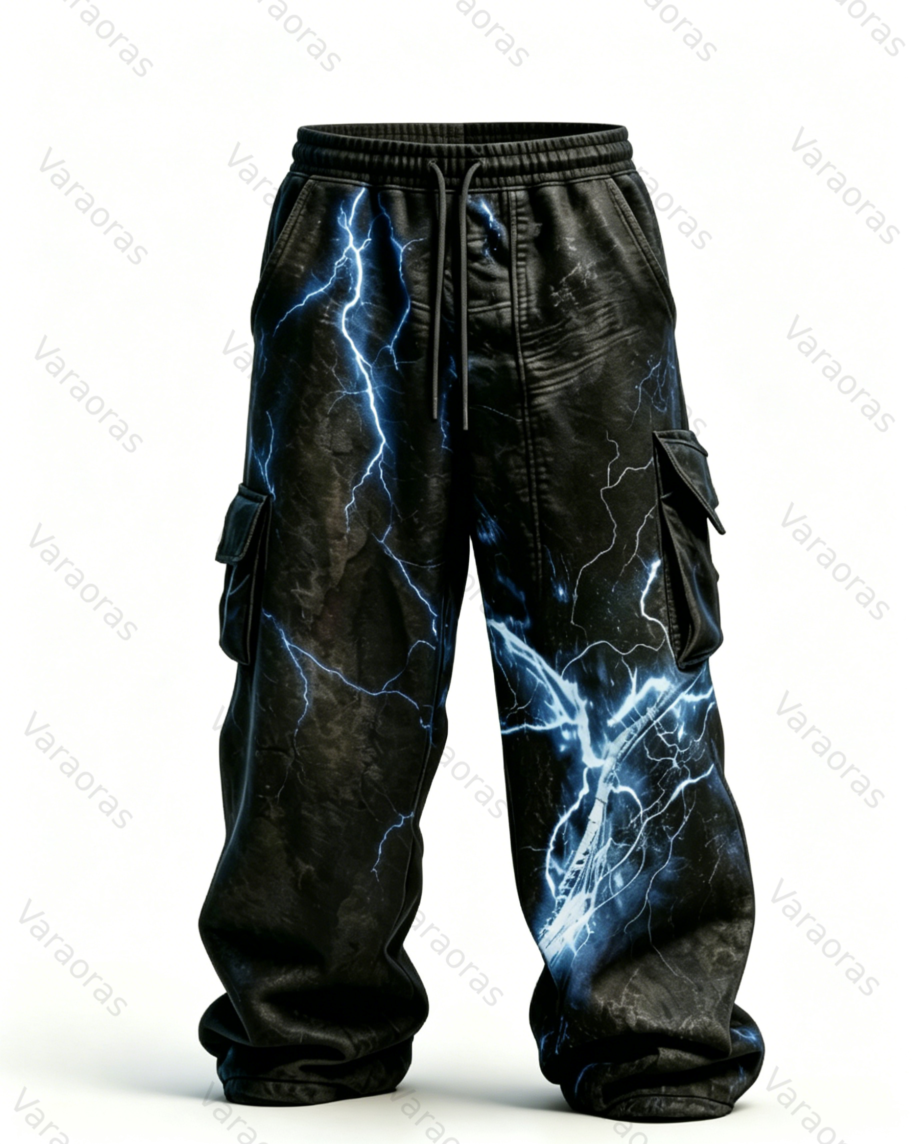 Men's Fashion Viking Contrast Color Embroidered Hoodie & Pants Two-Piece Set 7705
