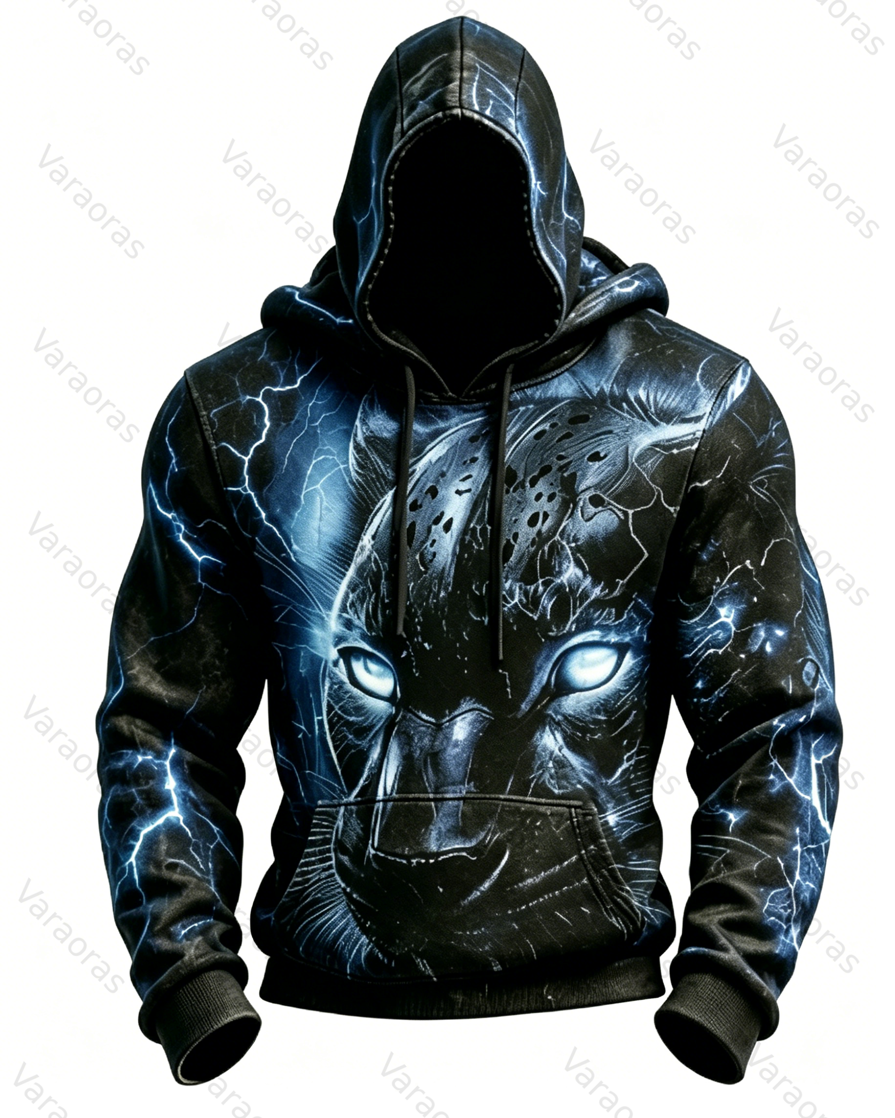 Men's Fashion Viking Contrast Color Embroidered Hoodie & Pants Two-Piece Set 7705