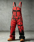 Men's Summer Outdoor Fashion Viking Cross Embroidered Overalls 4913