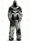 Men's Fashion Viking Contrast Color Embroidered Hoodie & Pants Two-Piece Set 4050
