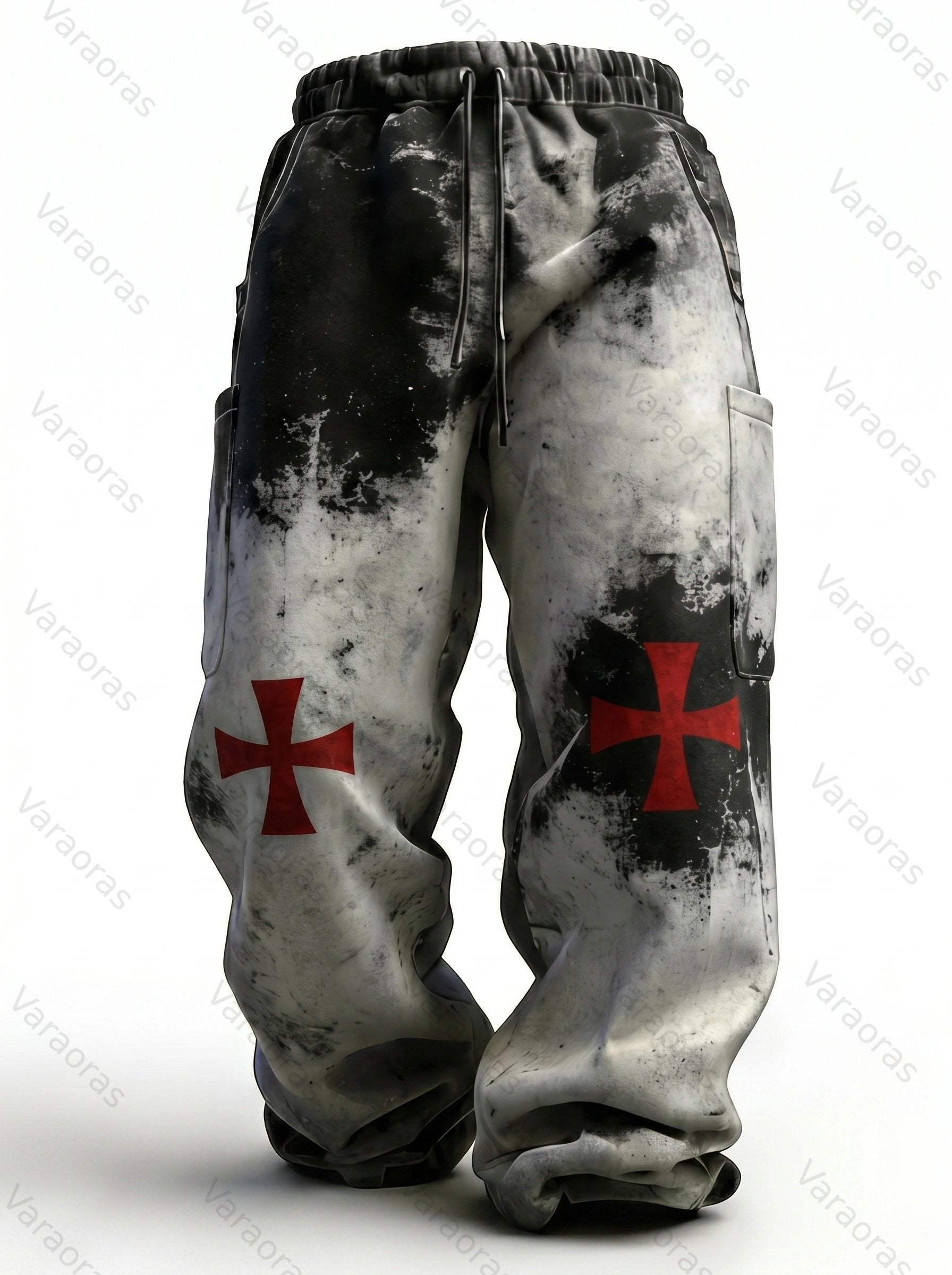 Men's Spring Fashion Color-Block Embroidered Hoodie and Pants Two-Piece Set  4070